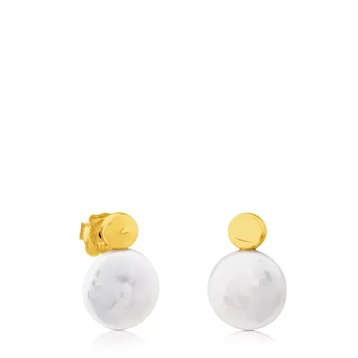 Shop Alecia Earrings in Gold with Pearl. Gold Earrings | Pearl Earrings