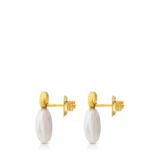 Shop Alecia Earrings in Gold with Pearl. Gold Earrings | Pearl Earrings