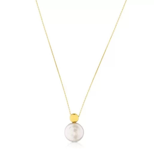 Outlet Alecia Necklace in Gold with Pearl. Gold Necklaces | Short Necklaces