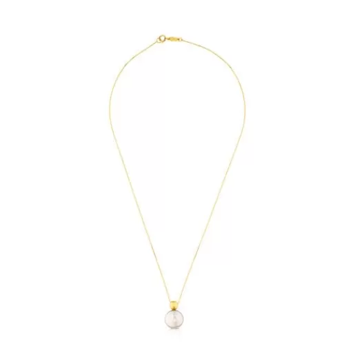 Outlet Alecia Necklace in Gold with Pearl. Gold Necklaces | Short Necklaces