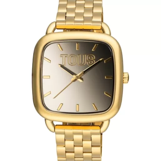Best Sale Analog Watch with gold-colored IPG steel bracelet D-Logo Mirror For Her | Analog Watches