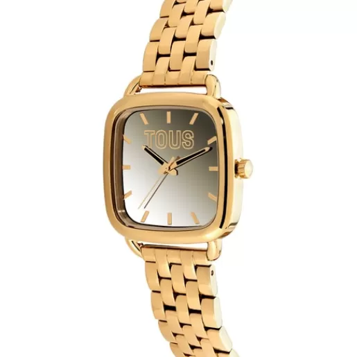 Best Sale Analog Watch with gold-colored IPG steel bracelet D-Logo Mirror For Her | Analog Watches