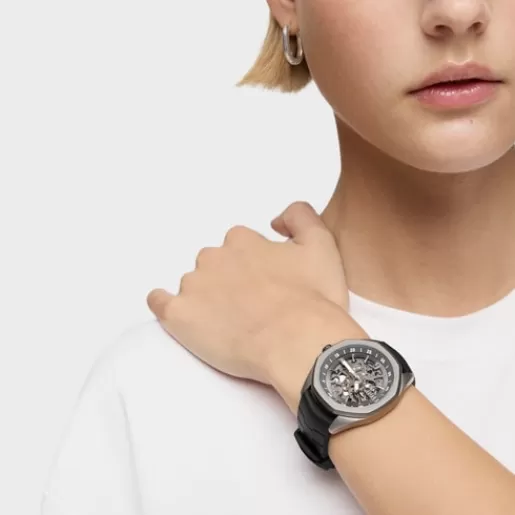 Best Sale Automatic analog Watch with titanium case and black rubber bracelet Now For Her | For Man