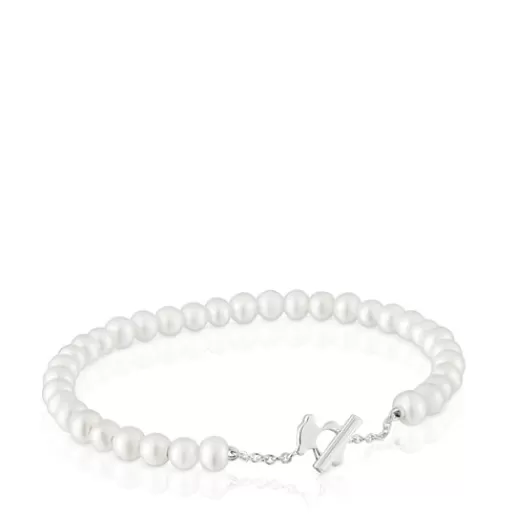 Discount Bangle with cultivated pearls I-Bear Silver Bracelets | Ball Bracelets