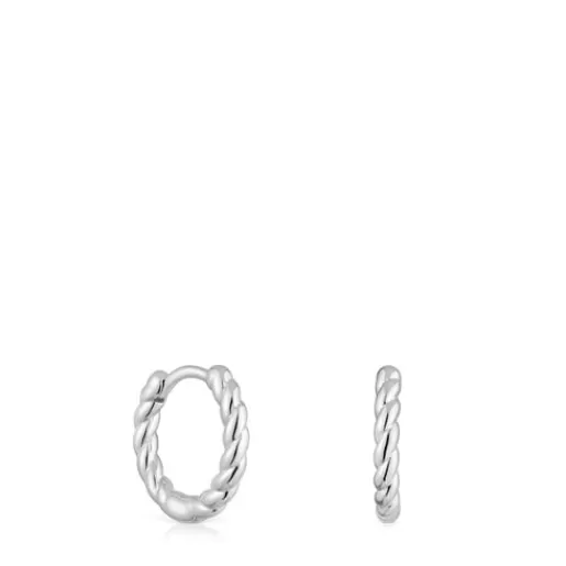 Flash Sale Basics 10 mm silver short braided Earrings Silver Earrings | Hoop Earrings