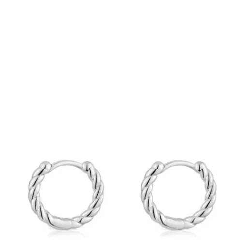 Flash Sale Basics 10 mm silver short braided Earrings Silver Earrings | Hoop Earrings