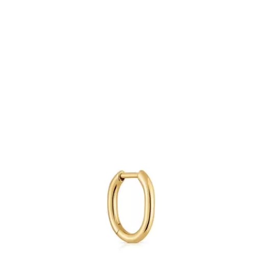 Clearance Basics 13 mm single Hoop earring with 18kt gold plating over silver Silver Earrings | Hoop Earrings