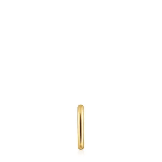 Clearance Basics 13 mm single Hoop earring with 18kt gold plating over silver Silver Earrings | Hoop Earrings