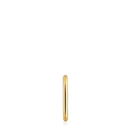 Best Sale Basics 17 mm single oval Hoop earring with 18kt gold plating over silver Silver Earrings | Hoop Earrings