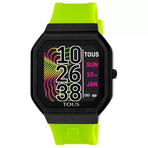 Flash Sale B-Connect Smartwatch with green silicone strap For Her | For Man