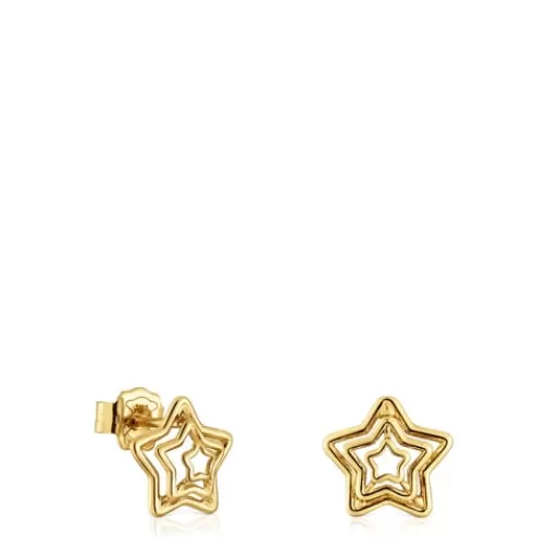 Cheap Bickie star Earrings with 18 kt gold plating over silver Silver Earrings | Small Earrings