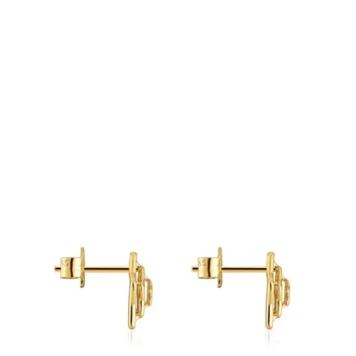 Cheap Bickie star Earrings with 18 kt gold plating over silver Silver Earrings | Small Earrings