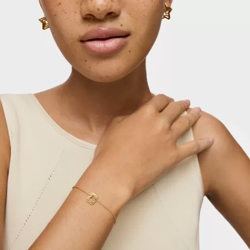 Sale Bickie triple bear chain Bracelet with 18kt gold plating over silver Silver Bracelets | Chain Bracelets