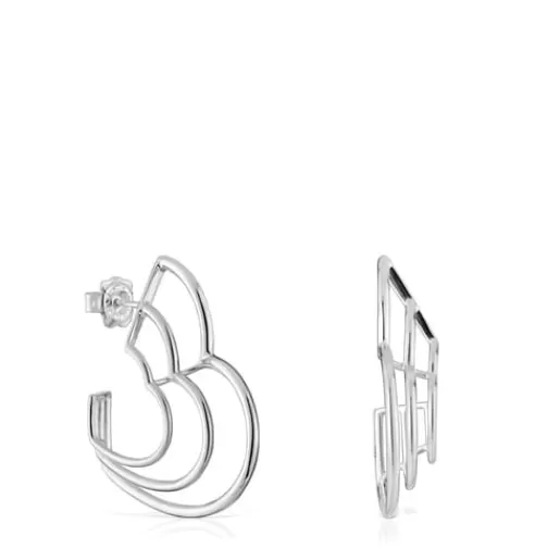 Discount Bickie triple heart Eearrings Silver Earrings | Hoop Earrings