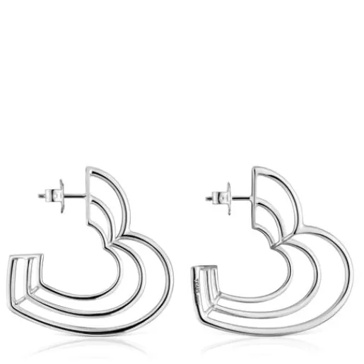 Discount Bickie triple heart Eearrings Silver Earrings | Hoop Earrings