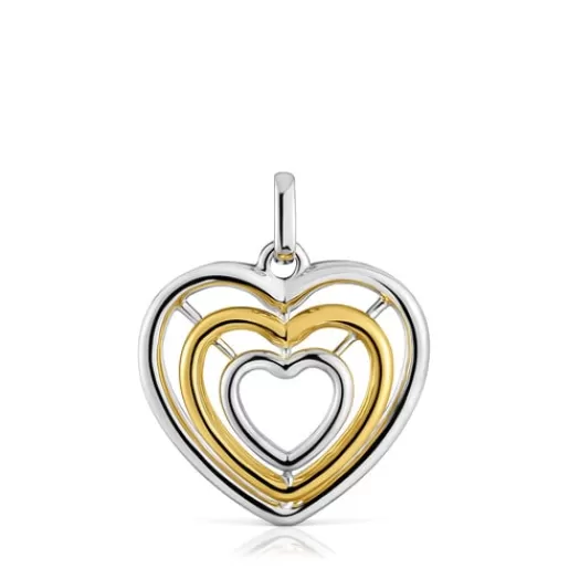 Shop Bickie two-tone triple heart Pendant Silver Pendants