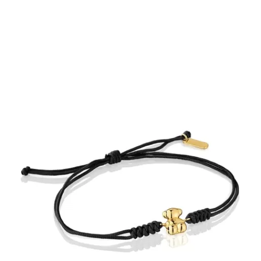 Discount Black nylon and gold bear Bracelet Bold Bear Gold Bracelets | Cord And Thread Bracelets