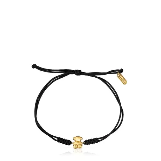 Discount Black nylon and gold bear Bracelet Bold Bear Gold Bracelets | Cord And Thread Bracelets