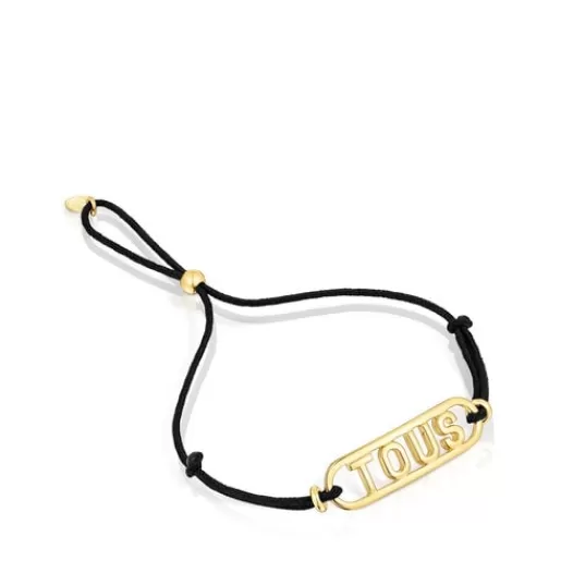 Outlet Black nylon Bracelet with silver vermeil Logo Silver Bracelets | Cord And Thread Bracelets