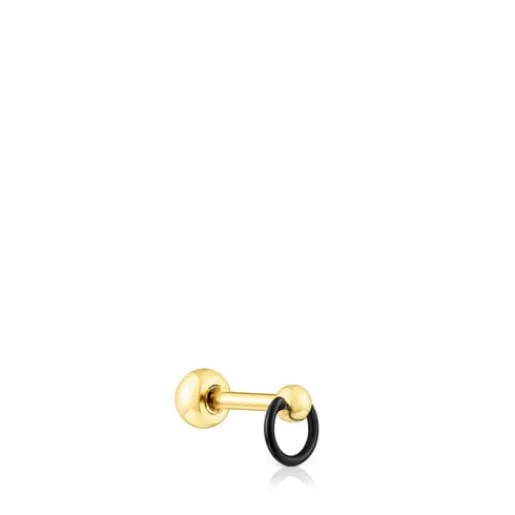 Store Black- and gold-colored IP steel Plump Piercing Small Earrings | Individual Earrings