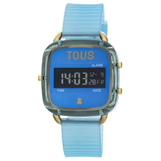 Flash Sale Blue polycarbonate Digital watch with silicone strap D-Logo Fresh For Her | For Man