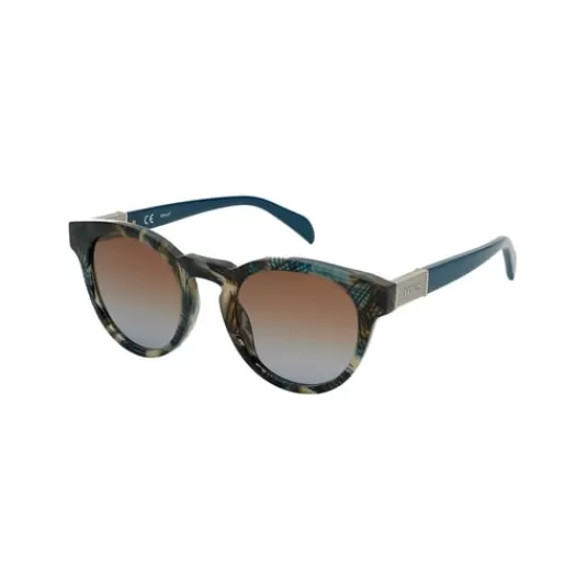 Sale Blue Sunglasses Round Mesh Sunglasses