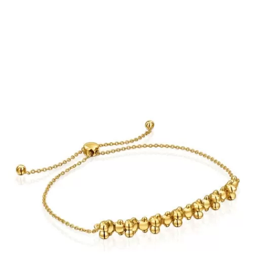 Hot Bold Bear chain Bracelet with 18kt gold plating over silver and charm Silver Bracelets | Chain Bracelets
