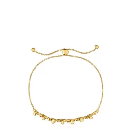 Hot Bold Bear chain Bracelet with 18kt gold plating over silver and charm Silver Bracelets | Chain Bracelets