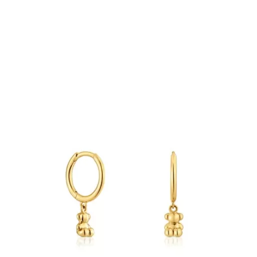 Best Bold Bear Gold and bear charm Hoop earrings Hoop Earrings