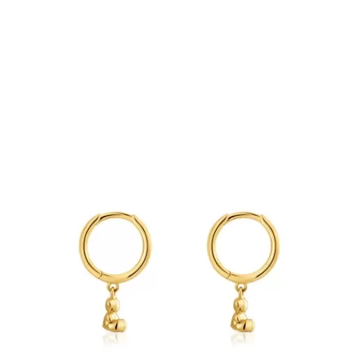 Best Bold Bear Gold and bear charm Hoop earrings Hoop Earrings