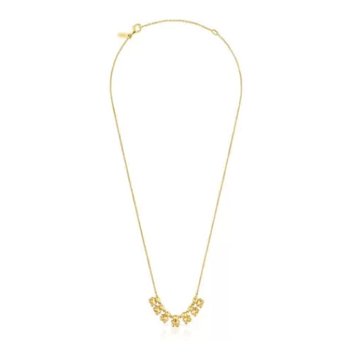 Best Bold Bear short Necklace with 18kt gold plating over silver and charm Silver Necklaces | Short Necklaces