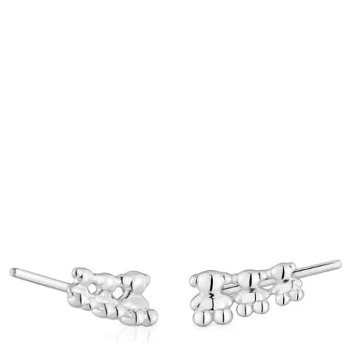 Cheap Bold Bear silver bear ear Climber earrings Silver Earrings