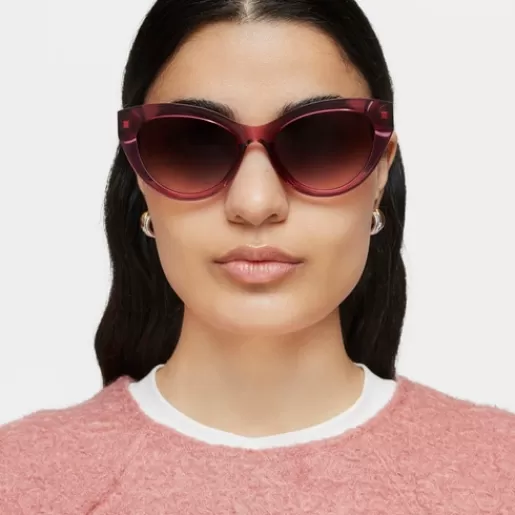 Flash Sale Burgundy-colored Sunglasses Butterfly Sunglasses