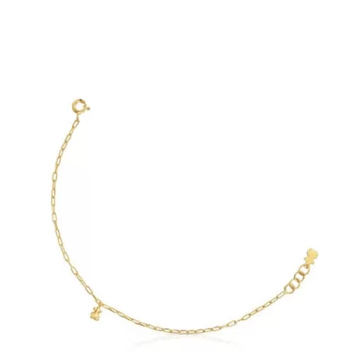 Best Sale Chain Bracelet with 18 kt gold plating over silver and oval rings Bold Bear Silver Bracelets | Chain Bracelets