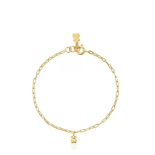 Best Sale Chain Bracelet with 18 kt gold plating over silver and oval rings Bold Bear Silver Bracelets | Chain Bracelets