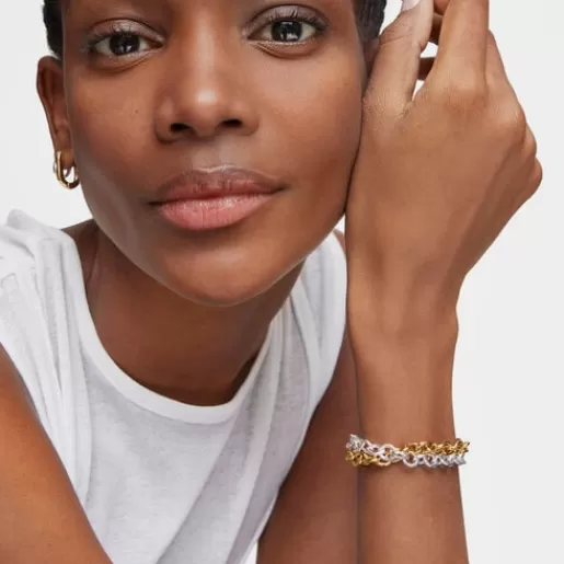 Store Chain bracelet with 18kt gold plating over silver Basics Silver Bracelets | Chain Bracelets