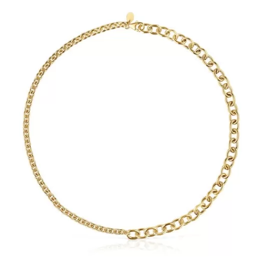 Clearance Chain Choker with 18kt gold plating over silver measuring 43 cm Calin Silver Necklaces | Chokers