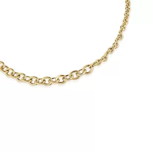 Clearance Chain Choker with 18kt gold plating over silver measuring 43 cm Calin Silver Necklaces | Chokers