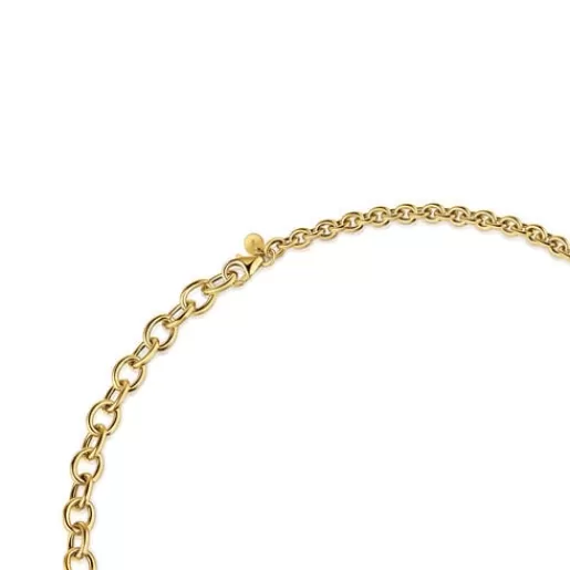 Clearance Chain Choker with 18kt gold plating over silver measuring 43 cm Calin Silver Necklaces | Chokers