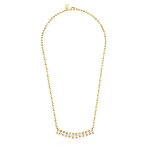 Clearance Choker with 18kt gold plating over silver and cultured pearls Gloss Silver Necklaces | Chokers