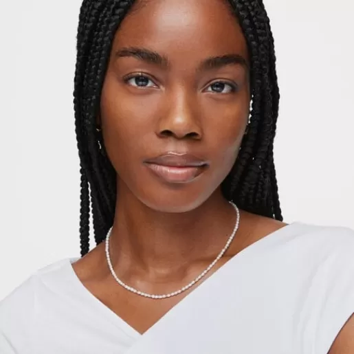 Cheap Choker with 18kt gold plating over silver and cultured pearls Gloss Silver Necklaces | Chokers
