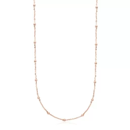 Discount Choker with 18kt rose-gold plating over silver and balls Chain Kids Silver Necklaces | Chokers