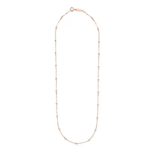 Discount Choker with 18kt rose-gold plating over silver and balls Chain Kids Silver Necklaces | Chokers