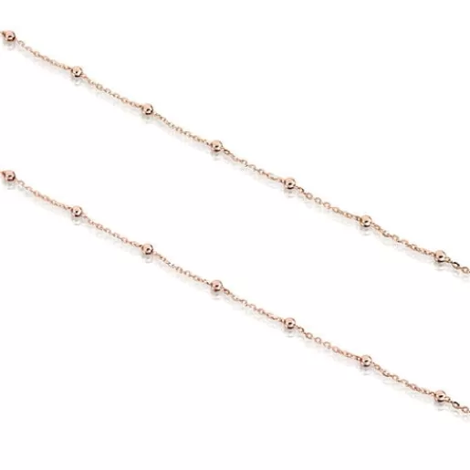 Discount Choker with 18kt rose-gold plating over silver and balls Chain Kids Silver Necklaces | Chokers