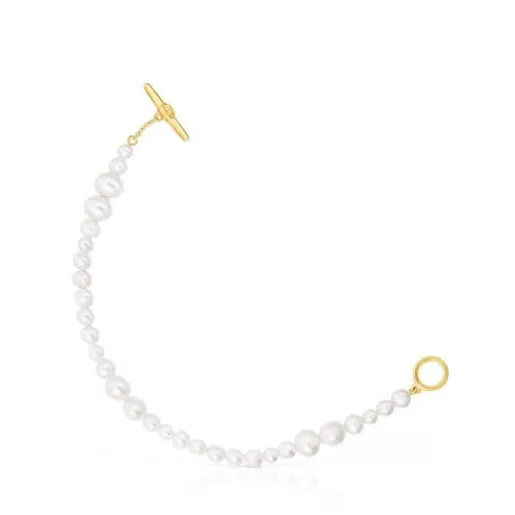 Outlet Cultured pearl Lure Bracelet with silver vermeil Silver Bracelets | Pearl Bracelets