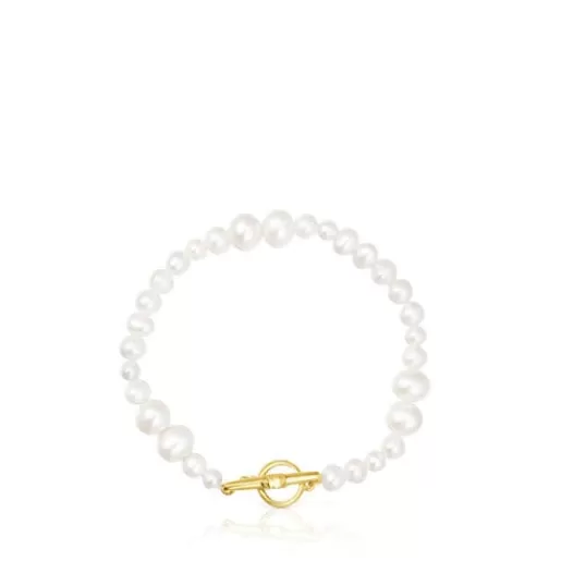 Outlet Cultured pearl Lure Bracelet with silver vermeil Silver Bracelets | Pearl Bracelets