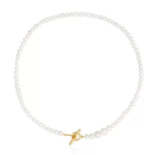 Flash Sale Cultured pearl Lure Necklace with silver vermeil Silver Necklaces | Short Necklaces