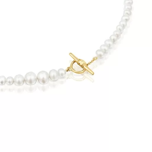 Flash Sale Cultured pearl Lure Necklace with silver vermeil Silver Necklaces | Short Necklaces