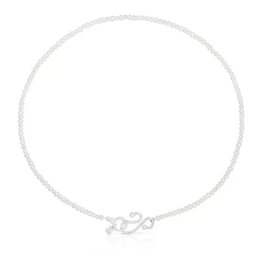 Outlet Cultured pearl Tsuri Necklace with silver motif Silver Necklaces | Short Necklaces