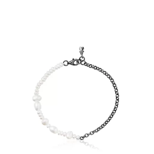 Cheap Dark silver Virtual Garden Bracelet with cultured pearls Silver Bracelets | Pearl Bracelets